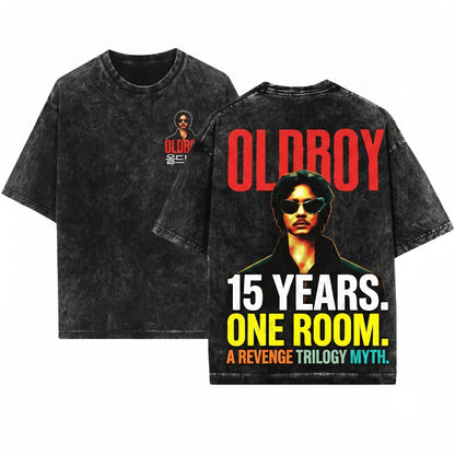Oldboy Y2K Korean Movie Inspired Graphic Unisex Wash T-Shirt