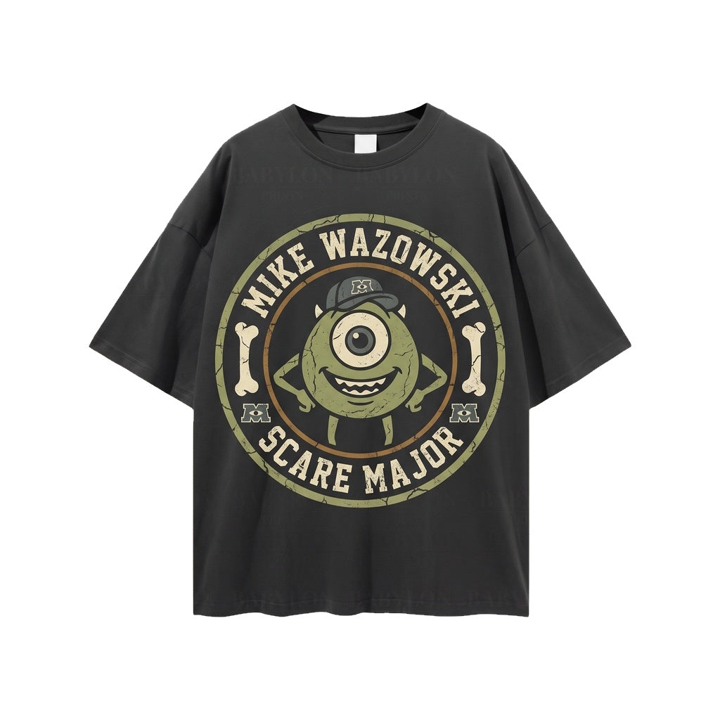 Oversized Green One-Eyed Monster Graphic Cute Funny Cartoon Vacation Apparel Unisex TShirt