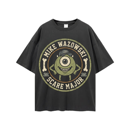 Oversized Green One-Eyed Monster Graphic Cute Funny Cartoon Vacation Apparel Unisex TShirt