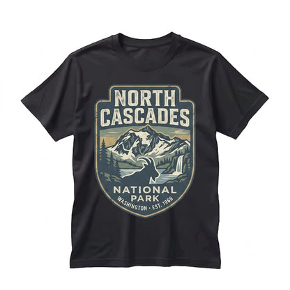 North Cascades National Park Washington Mountain Hiking Vintage Alpine Nature Outdoor Adventure Gift Unisex TShirt