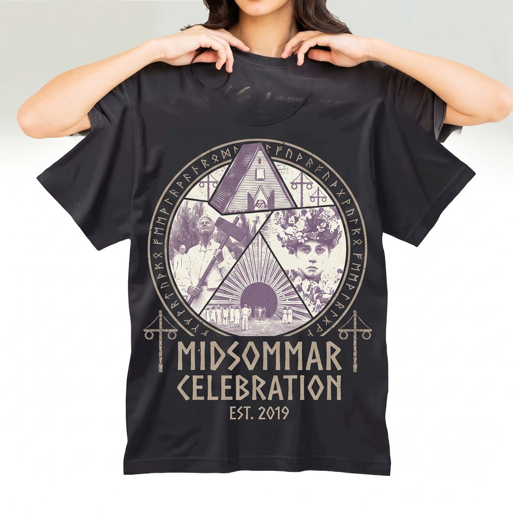 Retro Midsummer Swedish Folk Festival Graphic Funny Modern Horror Unisex TShirt