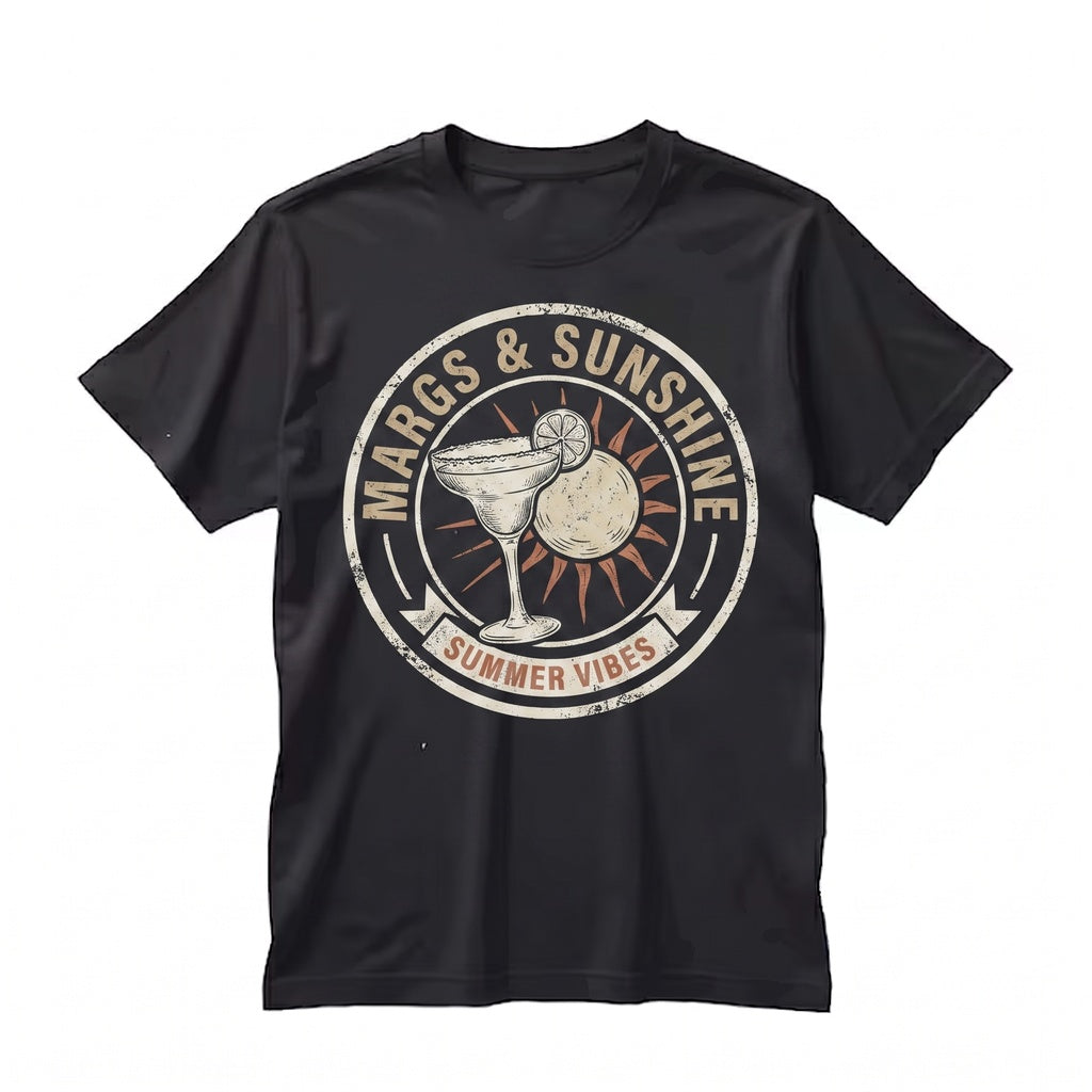 Margaritas and Sunshine Beach Vacation Summer Fun Graphic Apparel Unisex TShirt