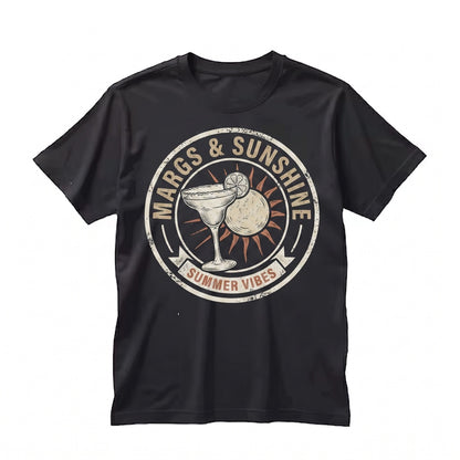 Margaritas and Sunshine Beach Vacation Summer Fun Graphic Apparel Unisex TShirt