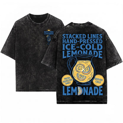Lemonade Graphic Lemoncore Retro Citrus Design Unisex Wash T-Shirt