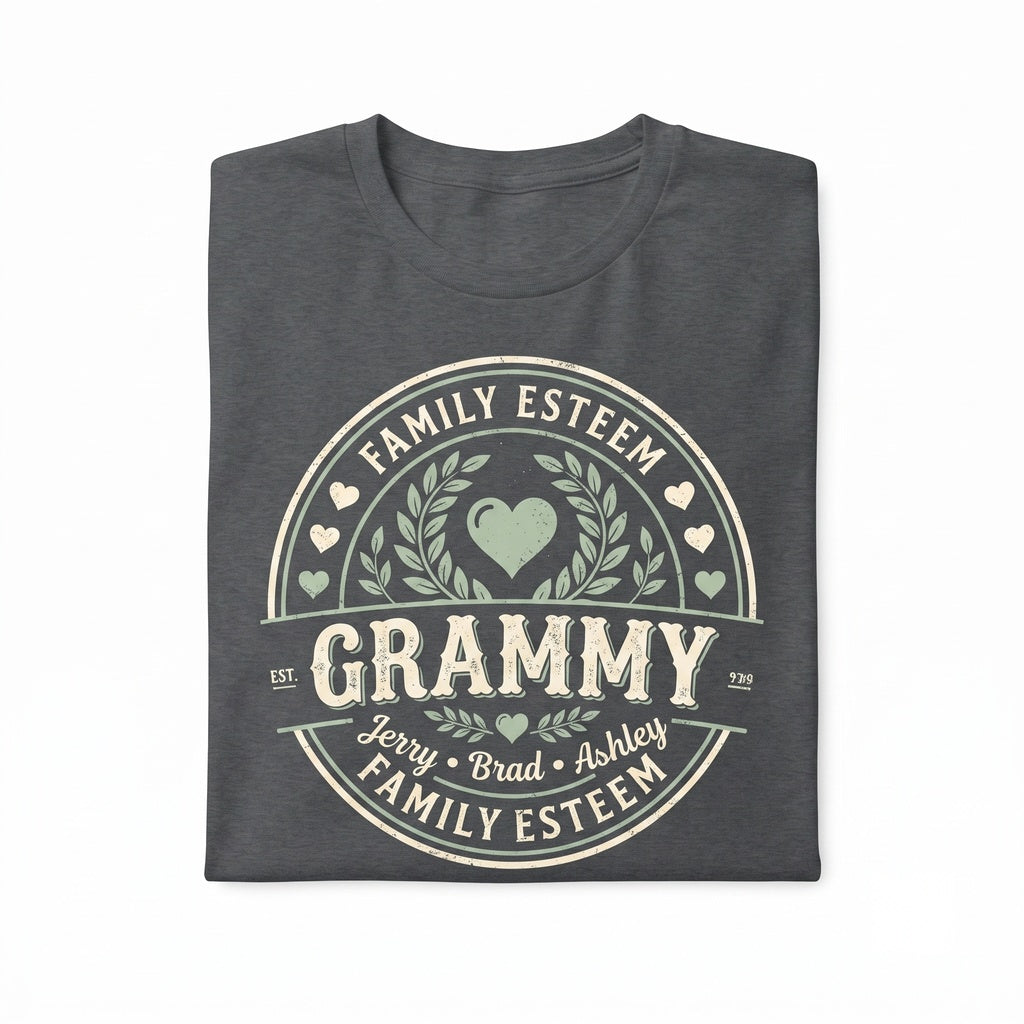 Custom Grandma Shirt with Grandkids Names, Personalized Mothers Day Gift Unisex TShirt