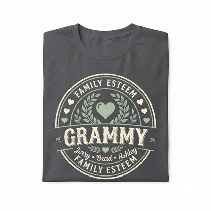 Custom Grandma Shirt with Grandkids Names, Personalized Mothers Day Gift Unisex TShirt