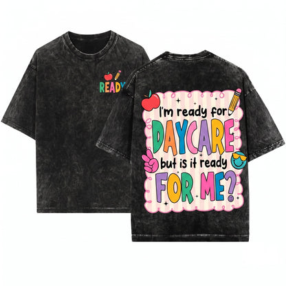 Hello Daycare Happy First Day Of School Ready Back To Teacher Student Graphic Unisex Wash T-Shirt