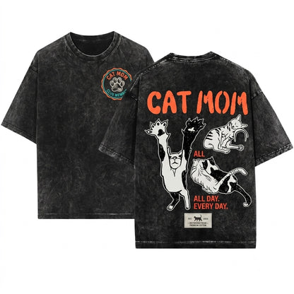 Funny Cute Feline Cat Mama Mothers Day Gift For Pet Owner Unisex Wash T-Shirt