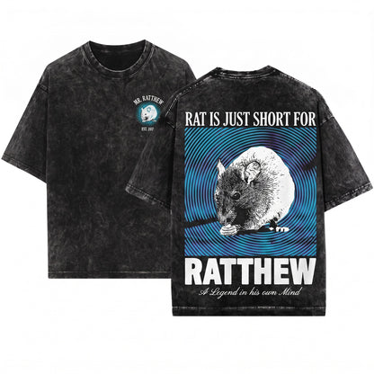 Rat Is Just Ratthew Funny Rodent Meme Graphic Humor Unisex Wash T-Shirt