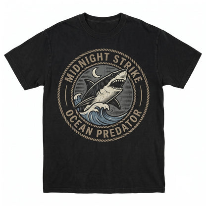 Tiger Shark Moon Lightning Graphic Gothic Dark Ocean Sea Predator Halloween Marine Animal Gift Men Women Unisex TShirt