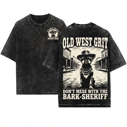 Wild West Cowboy Town Brussels Griffon Vintage Retro Country Style Mom Dad Gift Unisex Wash T-Shirt