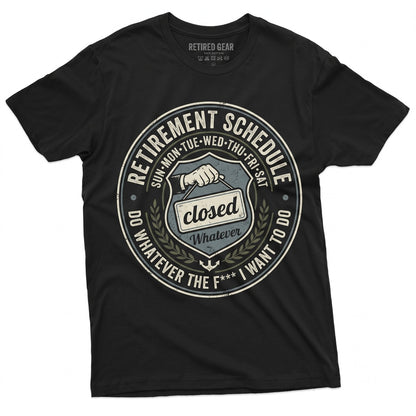 Funny Retirement Schedule Humor Graphic Novelty Gag Gift for Men Women Unisex TShirt