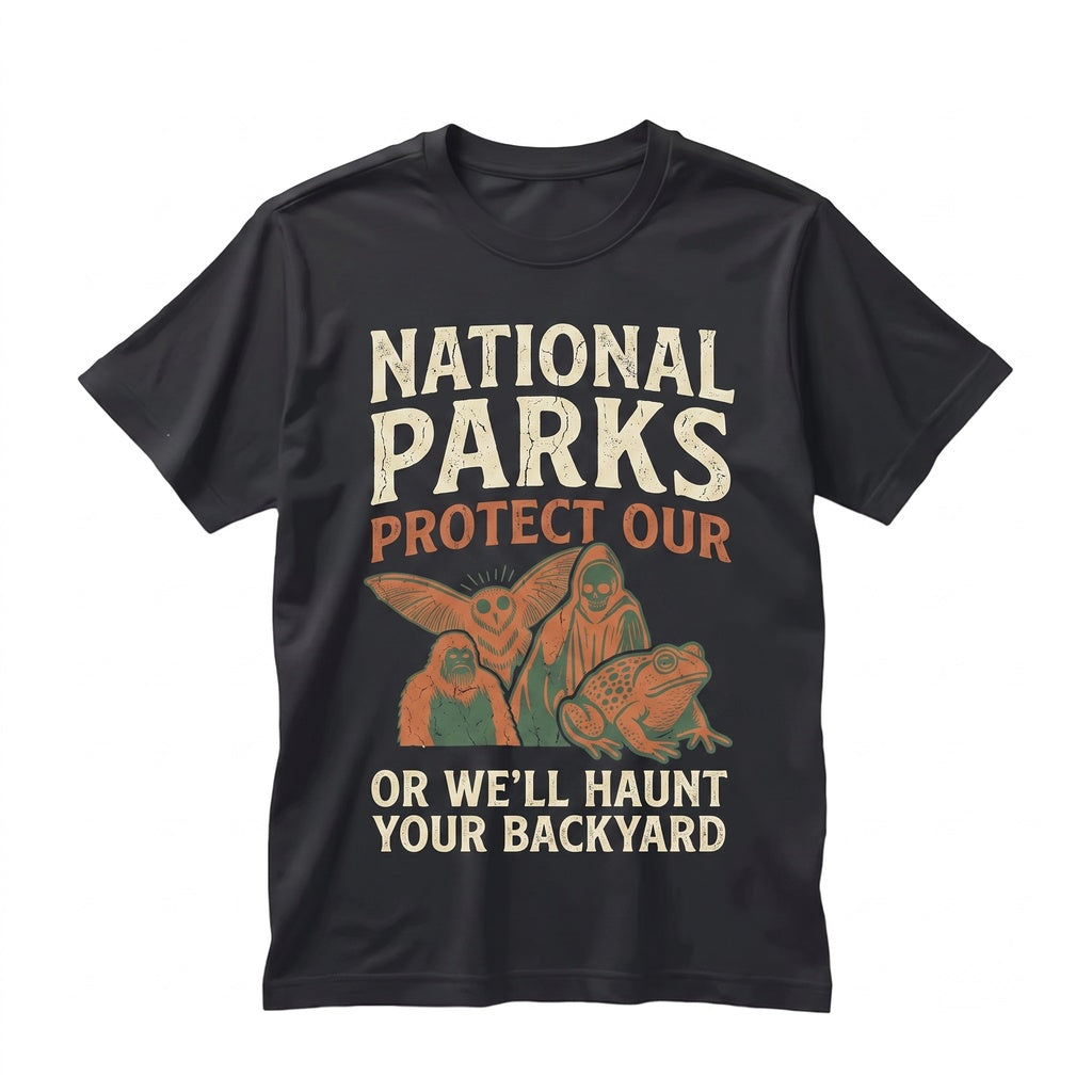 Protect Our Parks Cryptid Vintage Camping Hiking Fantasy Creatures Nature Lover Gift Unisex TShirt