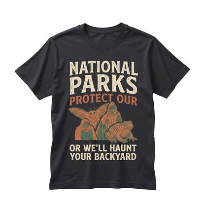 Protect Our Parks Cryptid Vintage Camping Hiking Fantasy Creatures Nature Lover Gift Unisex TShirt