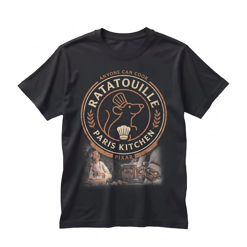 Vintage 2007 Ratatouille Poster Little Chef Remy World Graphic Top Unisex TShirt