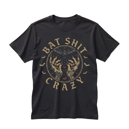Crazy Bat Tattooed Hands Graphic Spooky Goth Aesthetic Creepy Cute Alternative Fashion Women Unisex TShirt