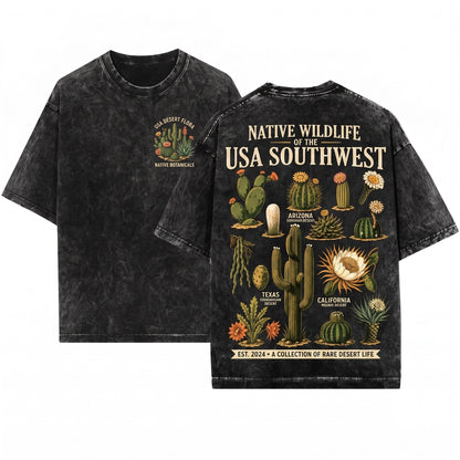 Cute Cactus Succulent Botanical Plant Desert Nature Gardener Lover Gift Unisex Wash T-Shirt