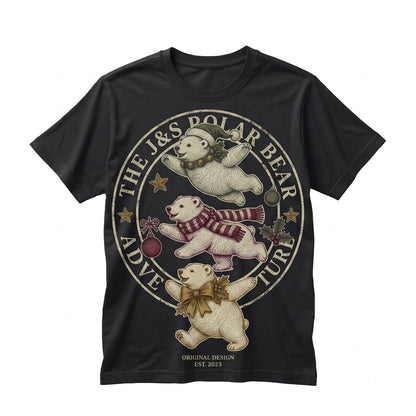 Three Festive Polar Bears Vintage Graphic Holiday Animal Christmas Gift Unisex TShirt