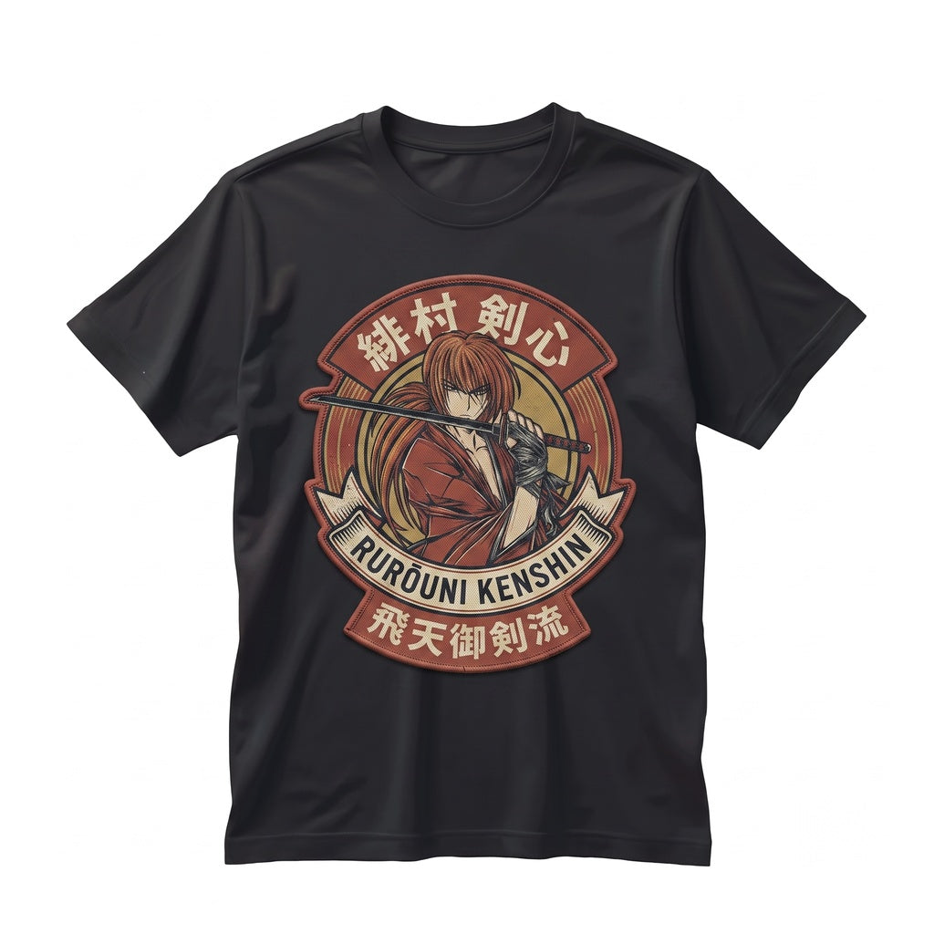 Japanese Anime Samurai Battousai Swordsman Cotton Jersey Short Sleeve Unisex TShirt