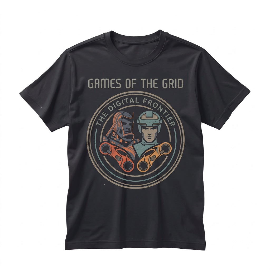 Retro 80s Sci-Fi Neon Grid Lightcycle Arcade Cyberpunk Gamer Graphic Unisex TShirt