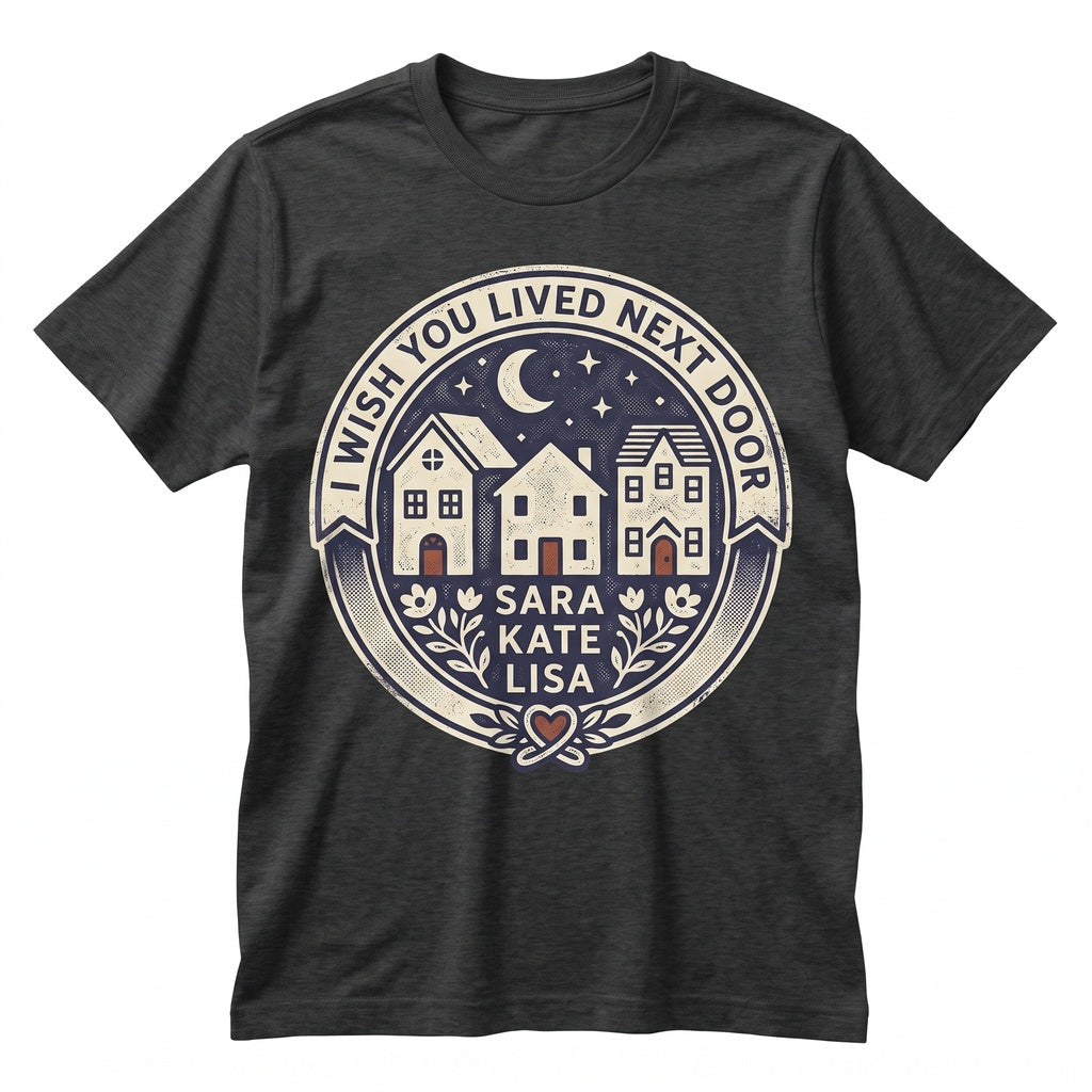 I Wish You Lived Next Door Personalized Best Friend Long Distance Friendship Ceramic Coffee Cup Unisex TShirt