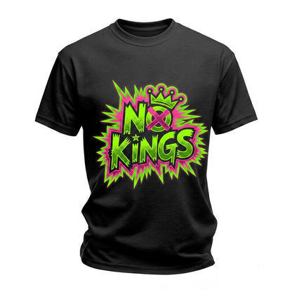 No Kings Neon Punk Protest Anti Authoritarian Graphic Unisex TShirt