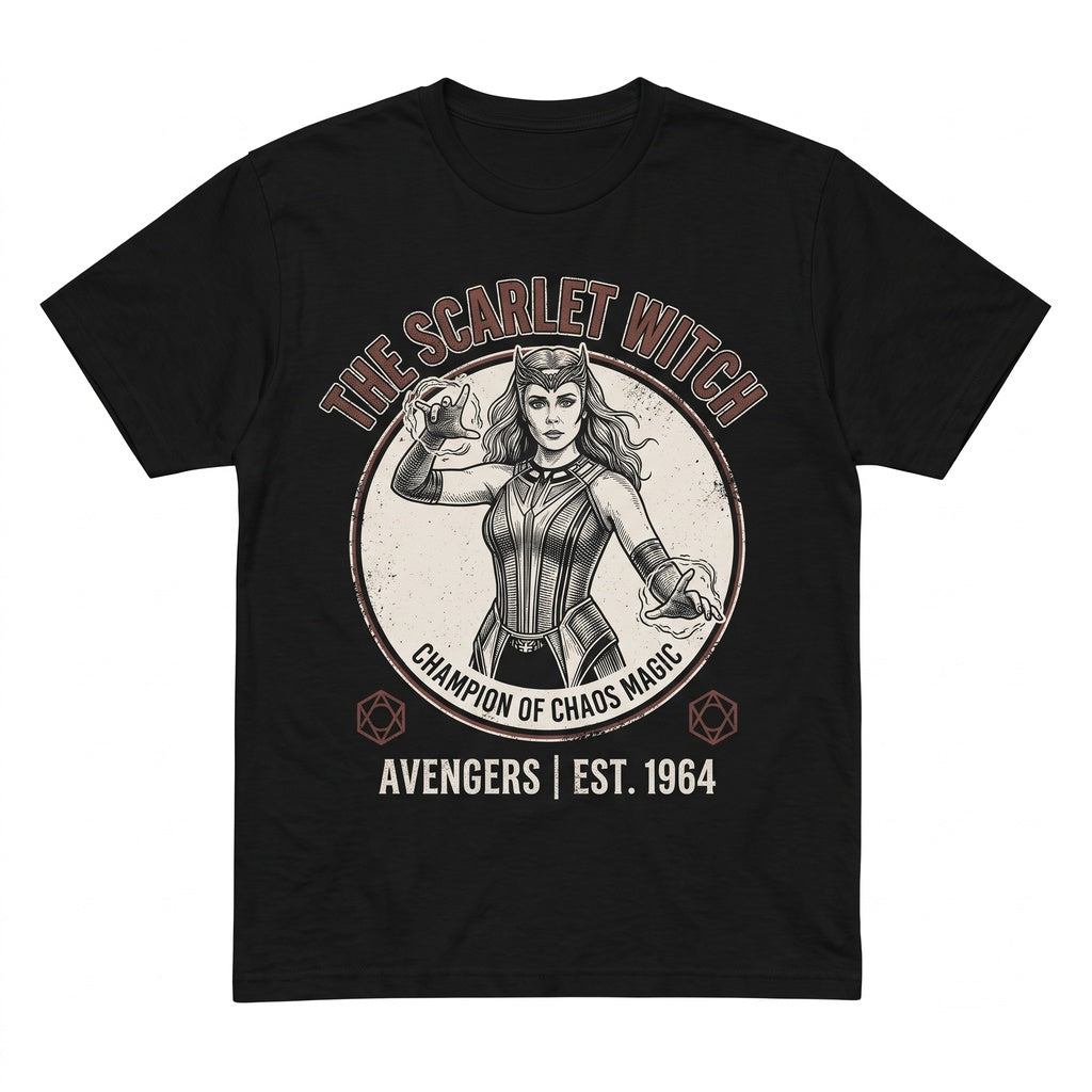 Retro Scarlet Witch Chaos Magic Graphic Tee Vintage Elizabeth Olsen Agatha Homage Top Oversized Fan Gift Unisex TShirt