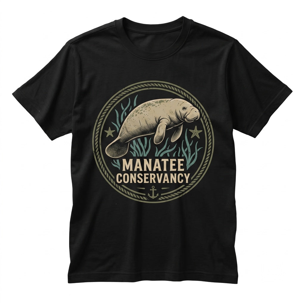 Cute Vintage Manatee Graphic Coastal Sea Cow Animal Lover Gift Crewneck Sweater Unisex TShirt