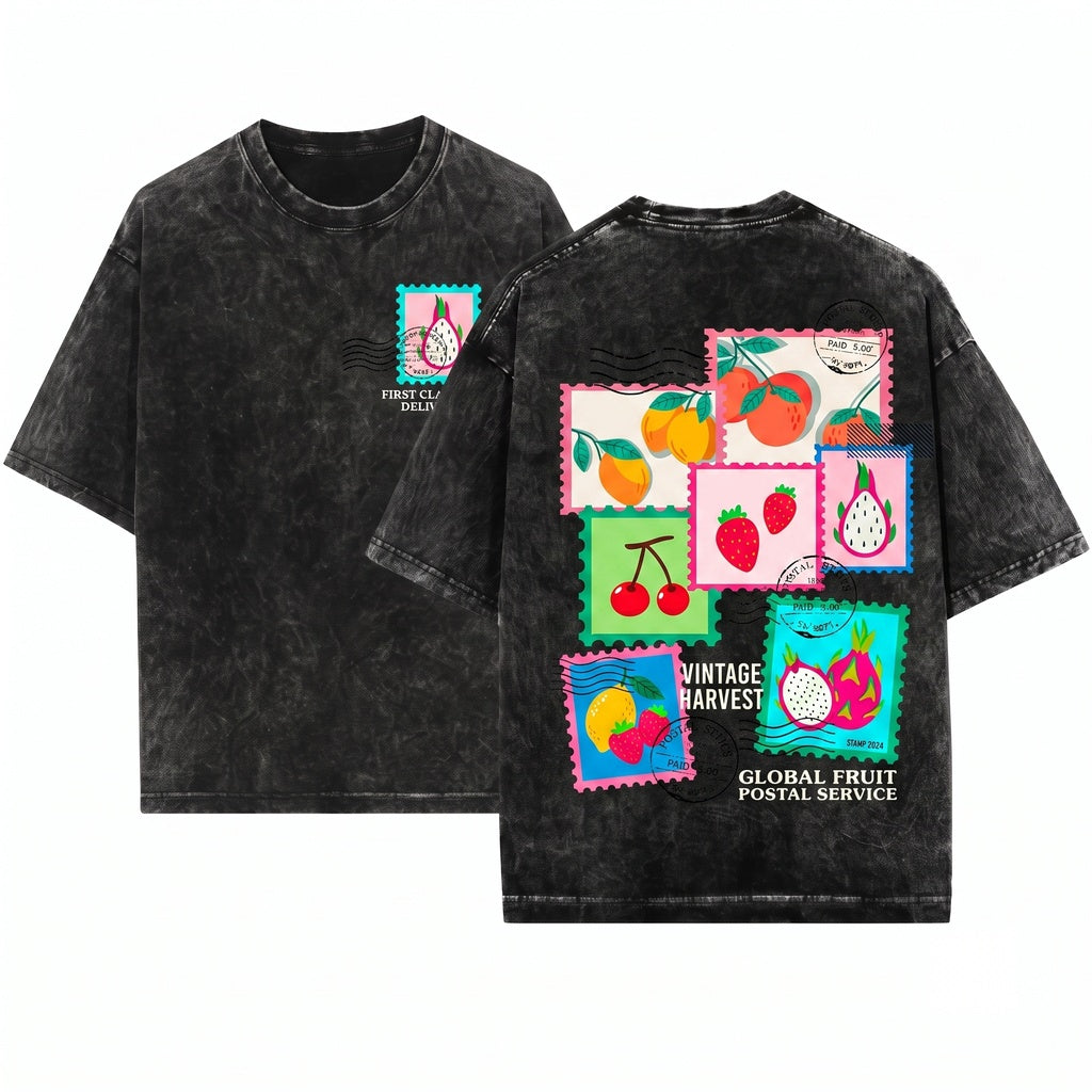 Retro Fruit Graphic Boho Summer Unisex Wash T-Shirt
