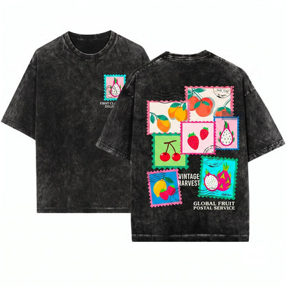 Retro Fruit Graphic Boho Summer Unisex Wash T-Shirt