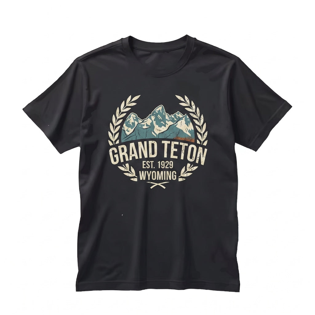 Grand Teton Wyoming National Park Vintage Retro US Travel Vacation Hiking Birthday Gift Unisex TShirt