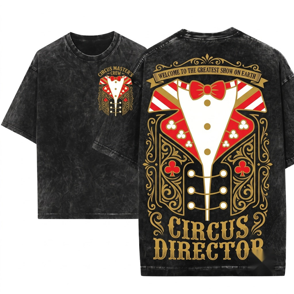 Ringmaster Circus Carnival Staff Vintage Clown Tamer Birthday Party Kids Gift Apparel Unisex Wash T-Shirt