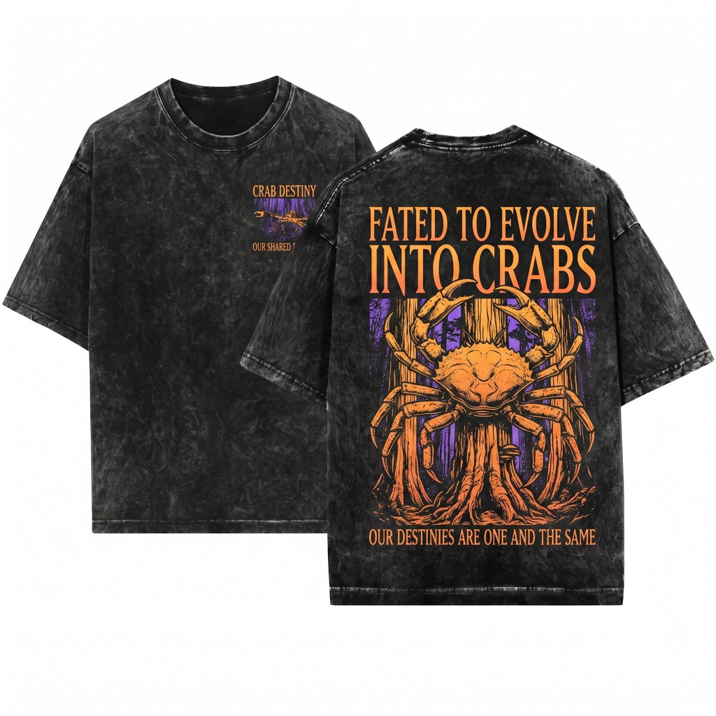 Our Destinies Are One And The Same Vintage Japanese Crab Unisex Wash T-Shirt