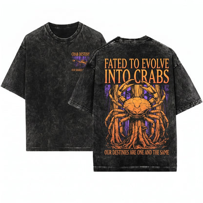 Our Destinies Are One And The Same Vintage Japanese Crab Unisex Wash T-Shirt