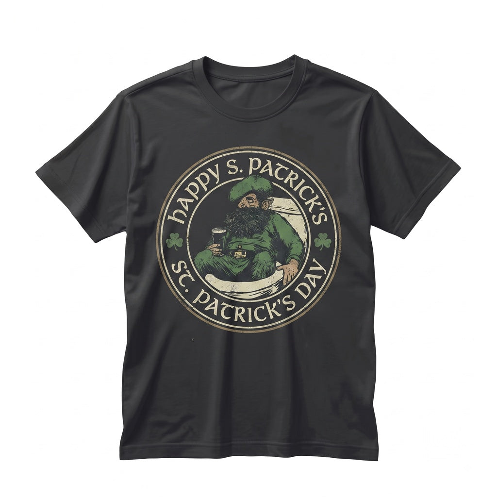 Funny Drunk Leprechaun St. Patricks Day Sweatshirt, Irish Clover Graphic Apparel Unisex TShirt