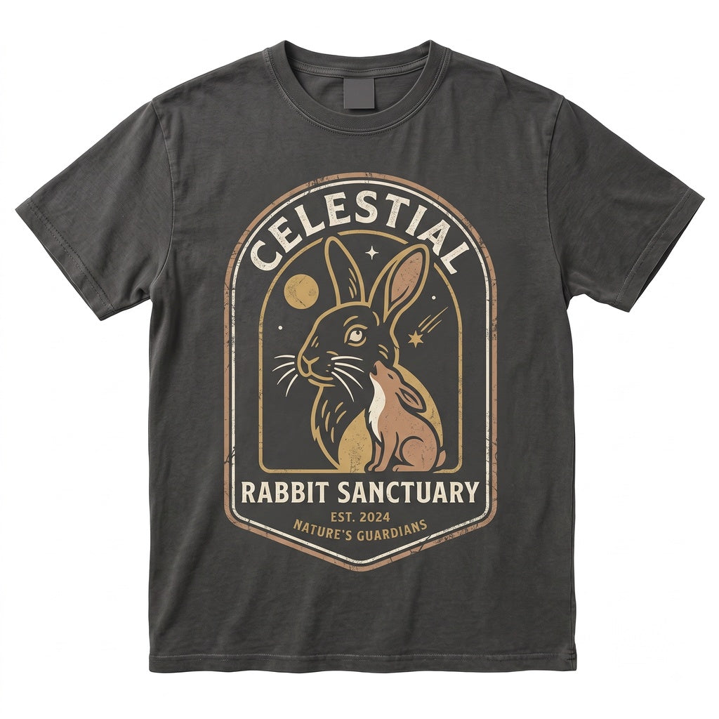 Vintage Howling Bunny Full Moon Retro Easter Graphic Novelty Rabbit Lover Unisex TShirt