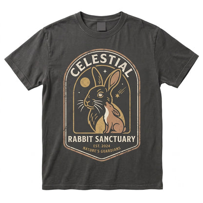 Vintage Howling Bunny Full Moon Retro Easter Graphic Novelty Rabbit Lover Unisex TShirt
