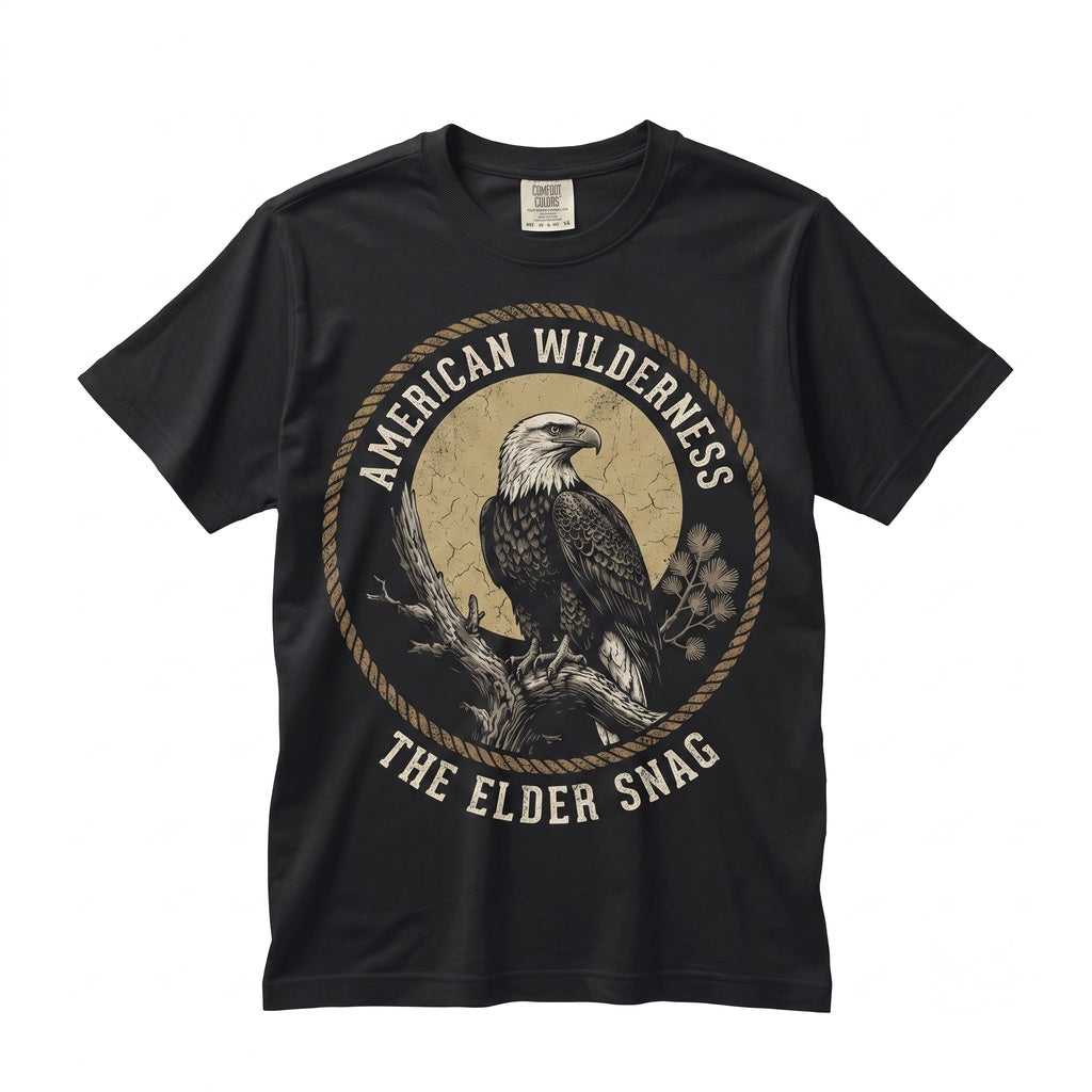 Vintage Bald Eagle Moon Graphic Rustic American Wildlife Gift Unisex TShirt
