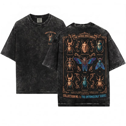 Vintage Aesthetic Beetle Bug Entomology Nature Graphic Top Unisex Wash T-Shirt