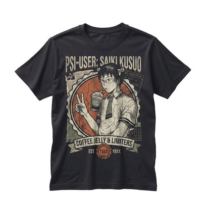 Psychic Anime Annoyed Expression Graphic Cotton Short Sleeve Unisex TShirt