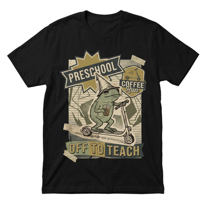 Cute Pre K Preschool Elementary Teacher Back To School Silly Frog Iced Coffee Gift Unisex TShirt