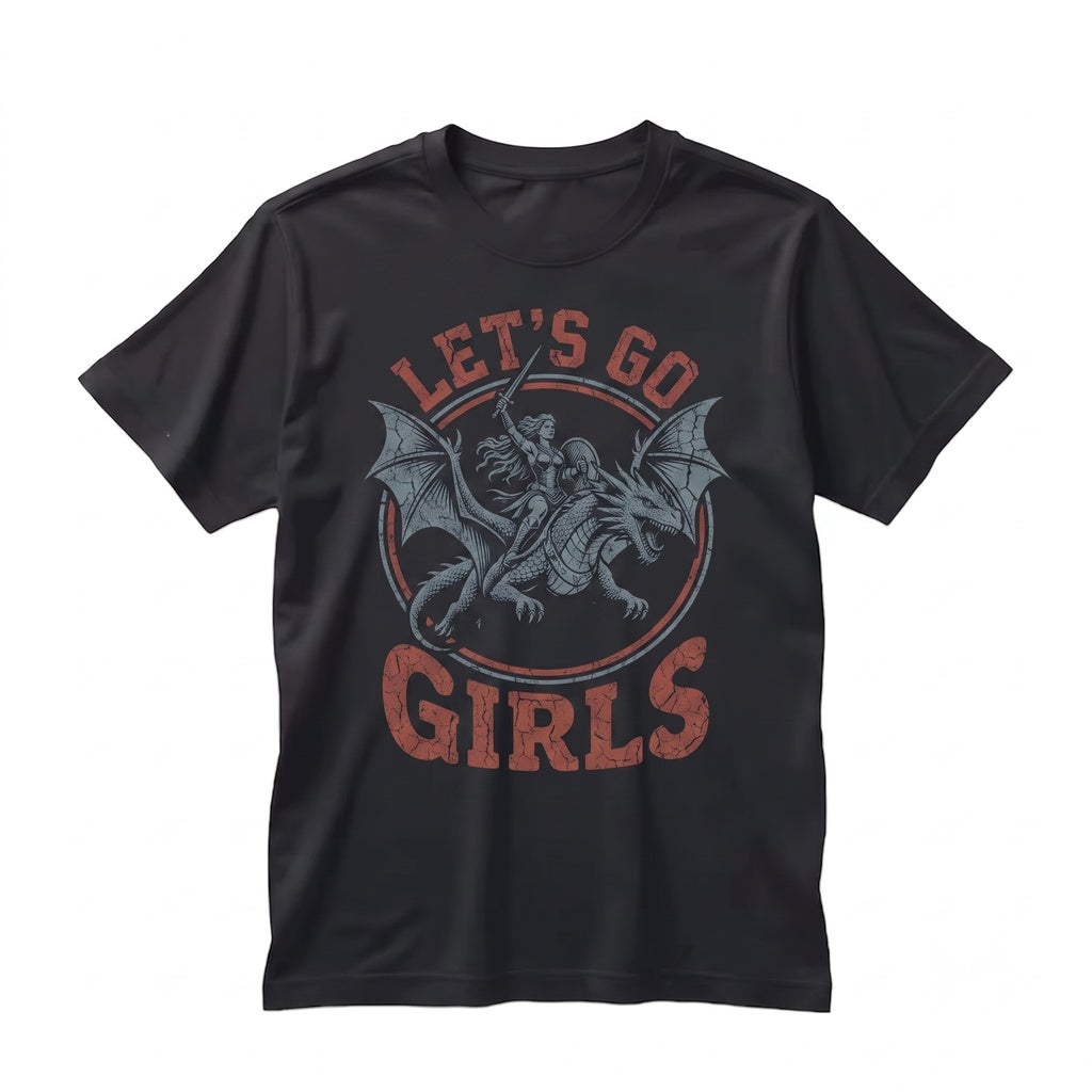 Warrior Woman Dragon Rider Fantasy Graphic Feminist Empowerment Strong Girls Apparel Unisex TShirt