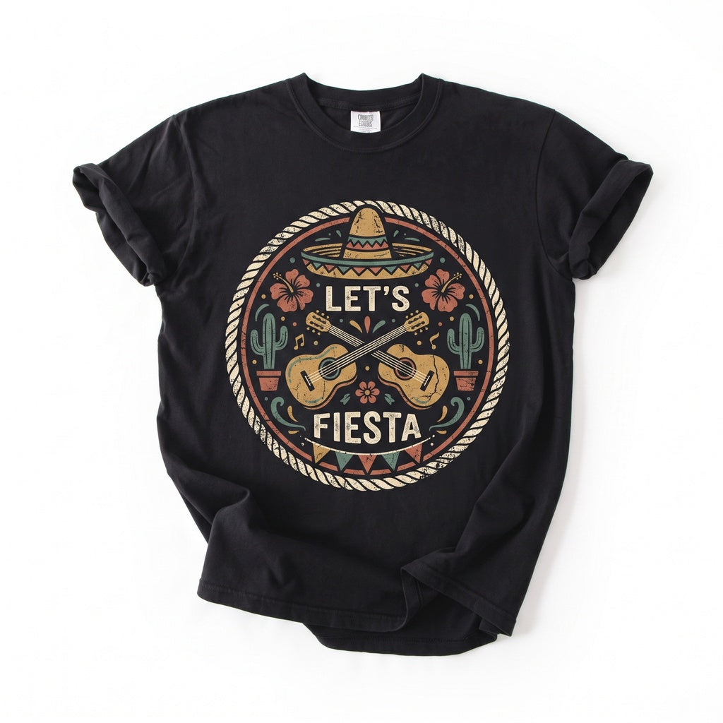 Funny Cinco de Mayo Fiesta Guitar Cactus Graphic Mexican Holiday Party Festive Apparel Unisex TShirt