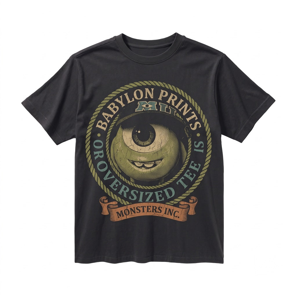 Oversized Mike Wazowski Funny Cute Meme Trip Graphic Cartoon Unisex TShirt