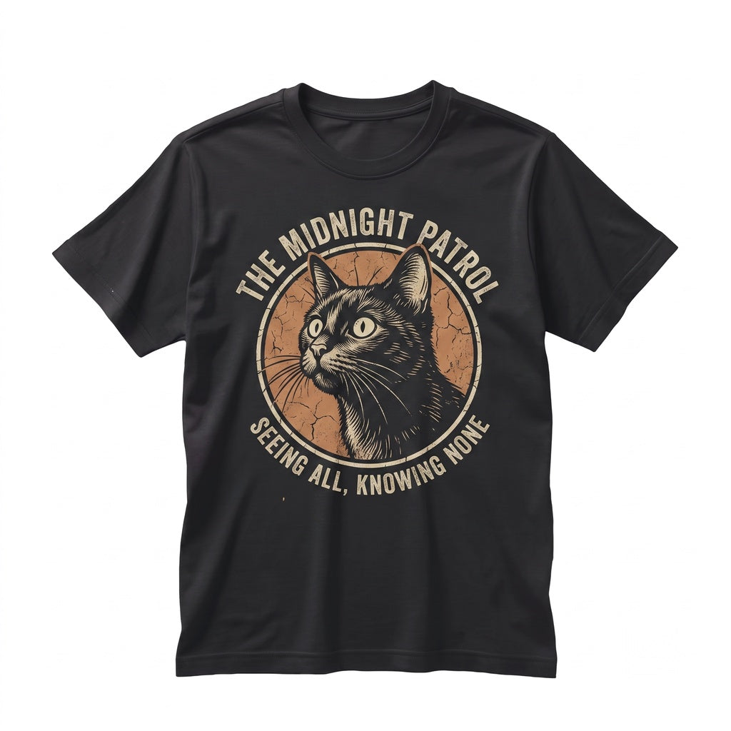 Vintage Gothic Halftone Black Cat Pullover Graphic Gifts Unisex TShirt