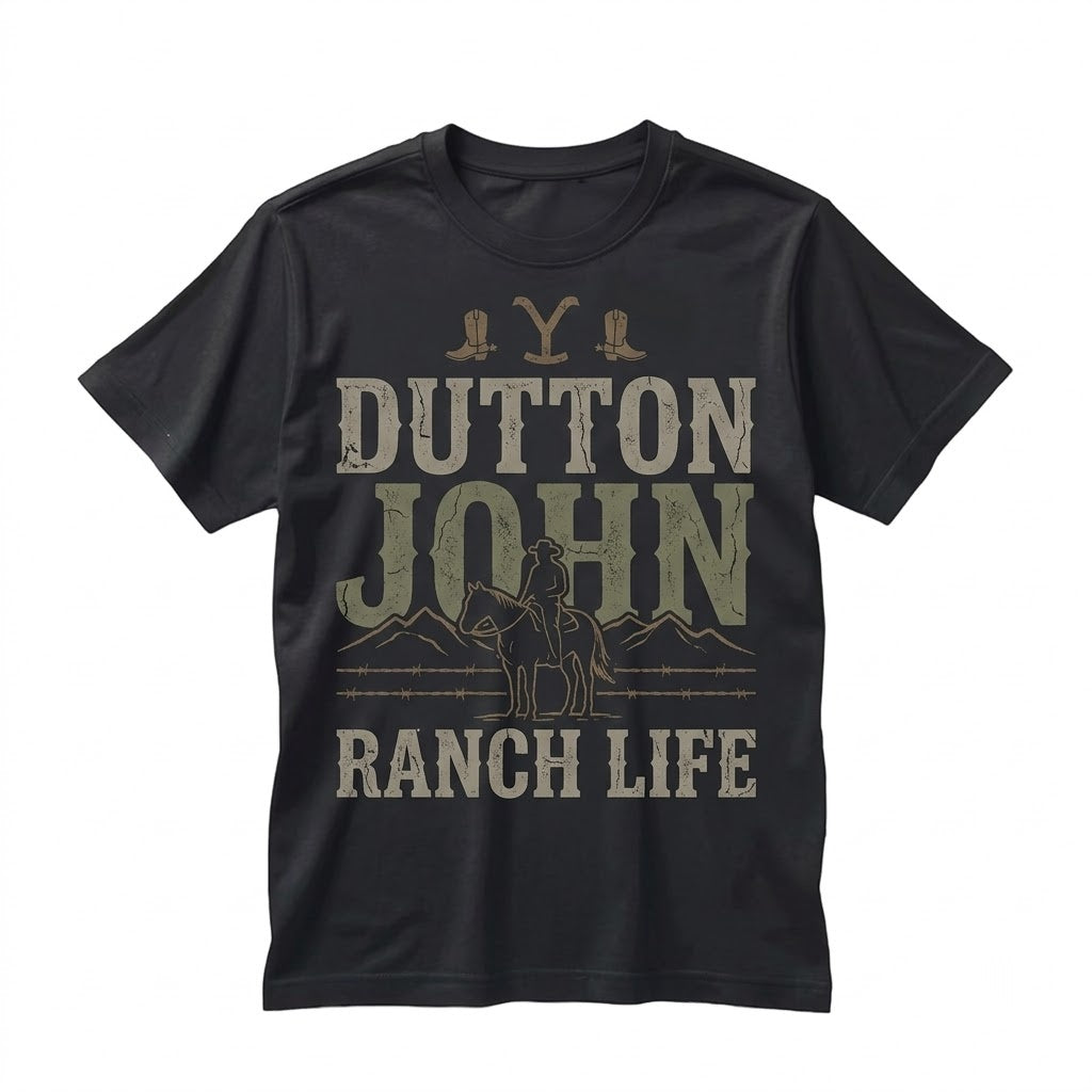 Vintage Western Rancher Graphic 90s TV Drama Retro Cowboy Top, Black Unisex TShirt