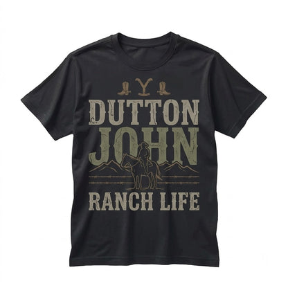 Vintage Western Rancher Graphic 90s TV Drama Retro Cowboy Top, Black Unisex TShirt
