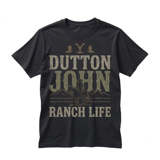 Vintage Western Rancher Graphic 90s TV Drama Retro Cowboy Top, Black Unisex TShirt