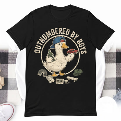 Funny Goose Mama Outnumbered Sons Gift Mothers Day Mom Mother of Boys Unisex TShirt