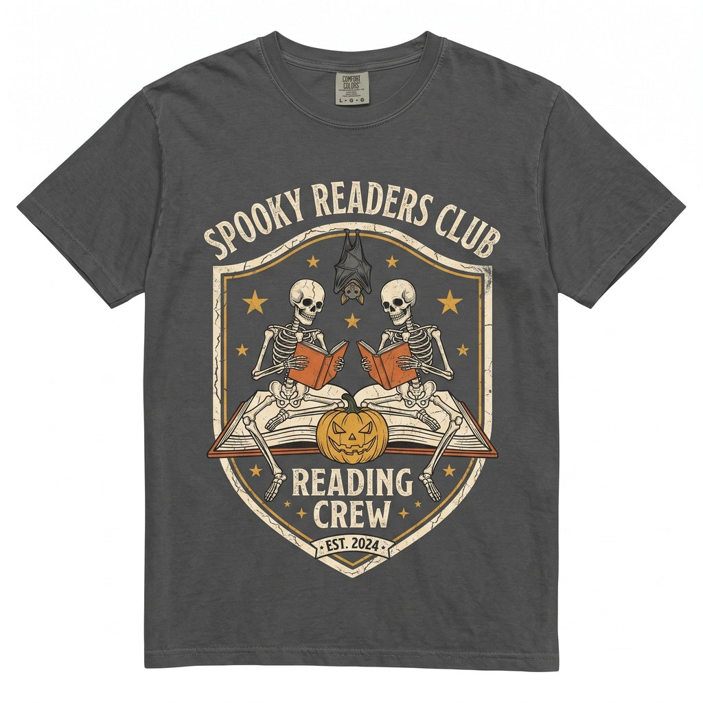 Reader Skeleton Reading Bookish Halloween Pumpkin Lover Gift Unisex TShirt